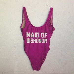 Private Party hot pink “maid of dishonor” suit